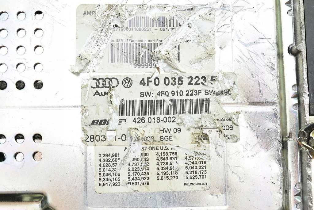 AMPLIFICATOR BOSE AUDI A6 C6 4F0035223F Product image