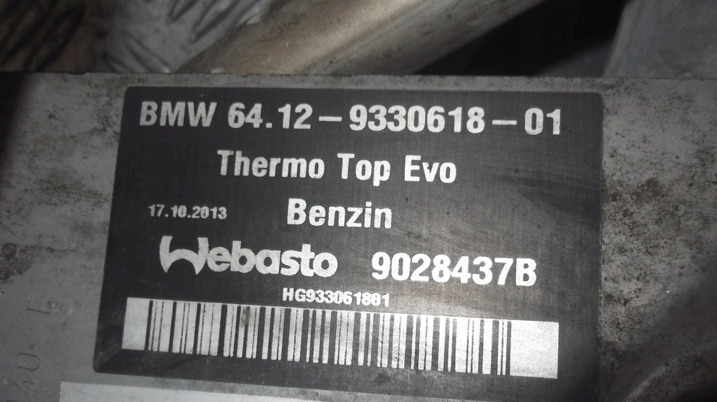 BMW F01 F06 F07 F10 F13 WEBASTO INCALZIRE BENZINA Product image