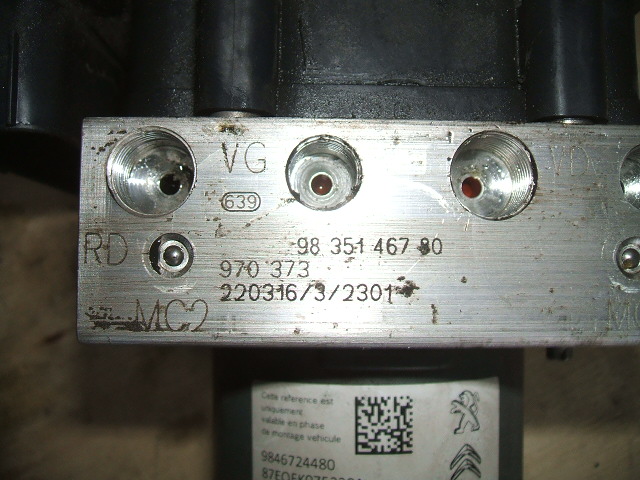 PEUGEOT 308 T10 ABS CONTROLLER POMPA 9835146780 9846724480 0265297049 Product image