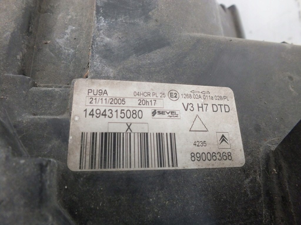 Citroen C8 LAMPĂ DREAPTA FAȚĂ Product image