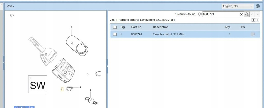 Chei Volvo XC90 2003 Product image