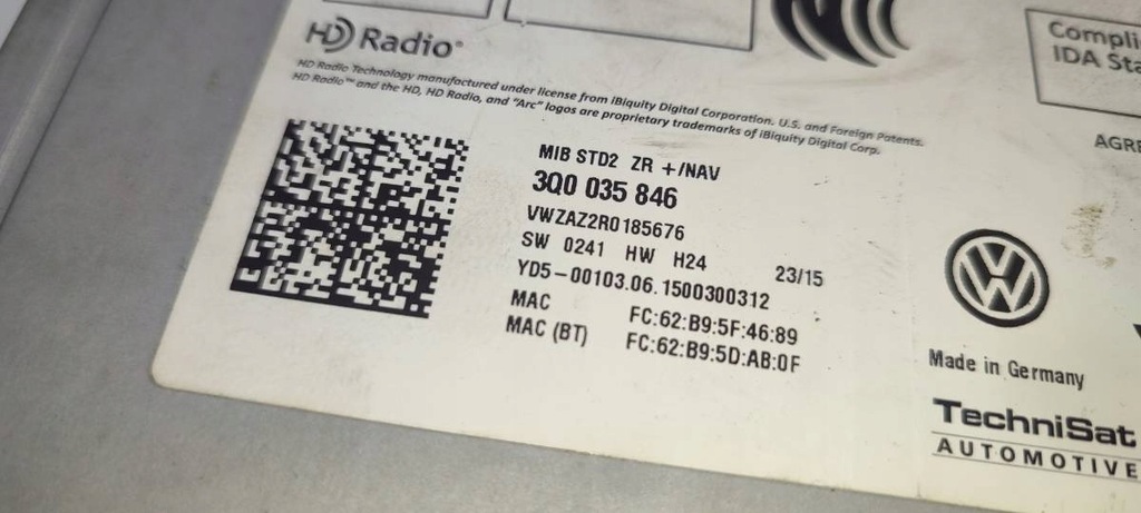 RADIO CITITOR CARD SD NAVIGATIE VW GOLF VII POLO 6R6C PASSAT 3Q0035846 Product image