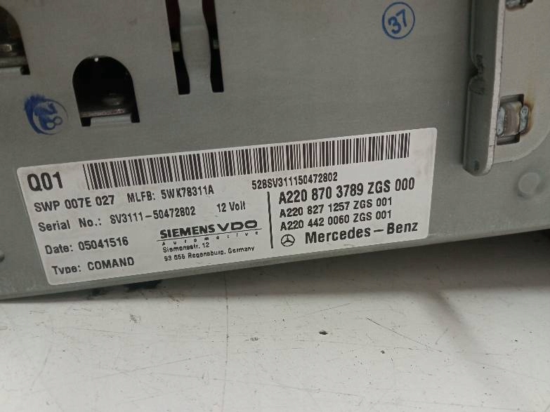 RADIONAVIGATION EUROPA LIFT 2208703789 Mercedes S-class IV (1998-2005) W220 Product image