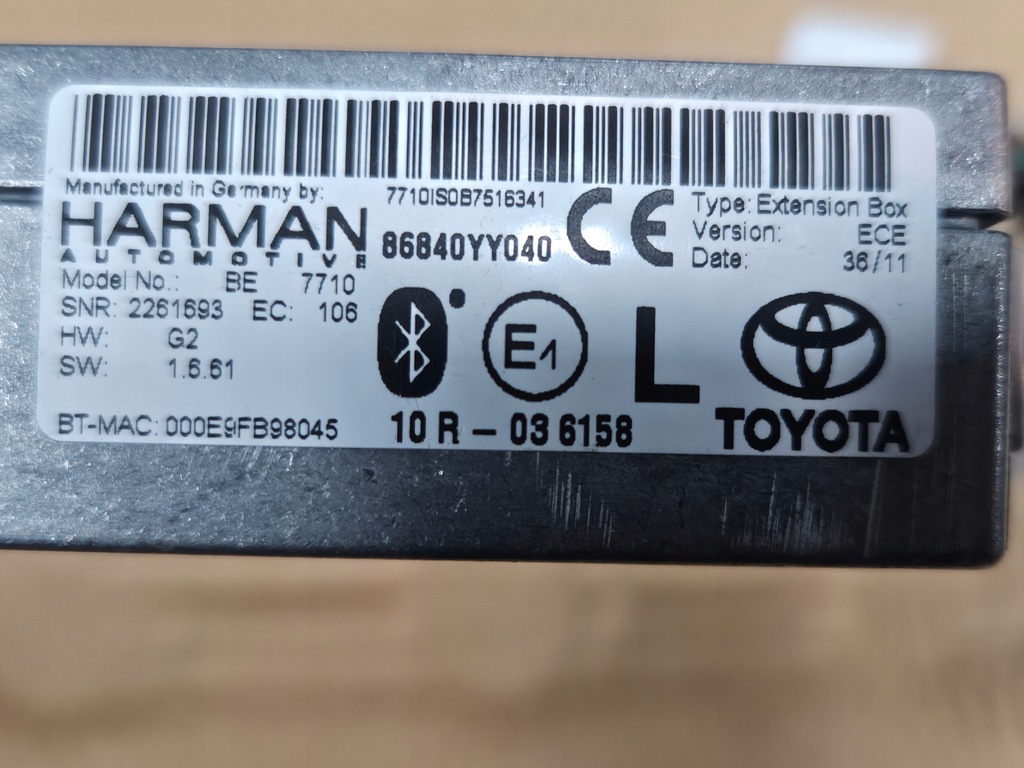 MODUL DE NAVIGAȚIE TOYOTA YARIS III RAV 4 AURIS II AVENSIS T27 Product image