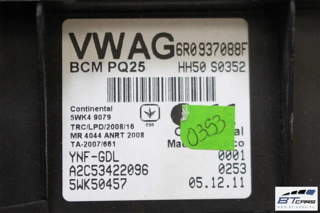 VW The Beetle Car Set de pompieri de mașini 5C5920870B 03F906070 Product image