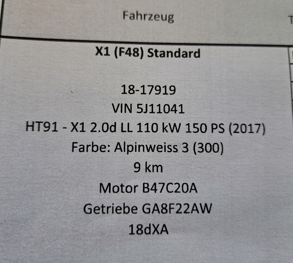 BMW X1 F48 2.0 D 4X4 CAPAC INFERIOR STÂNGA NOU 9 CP Product image