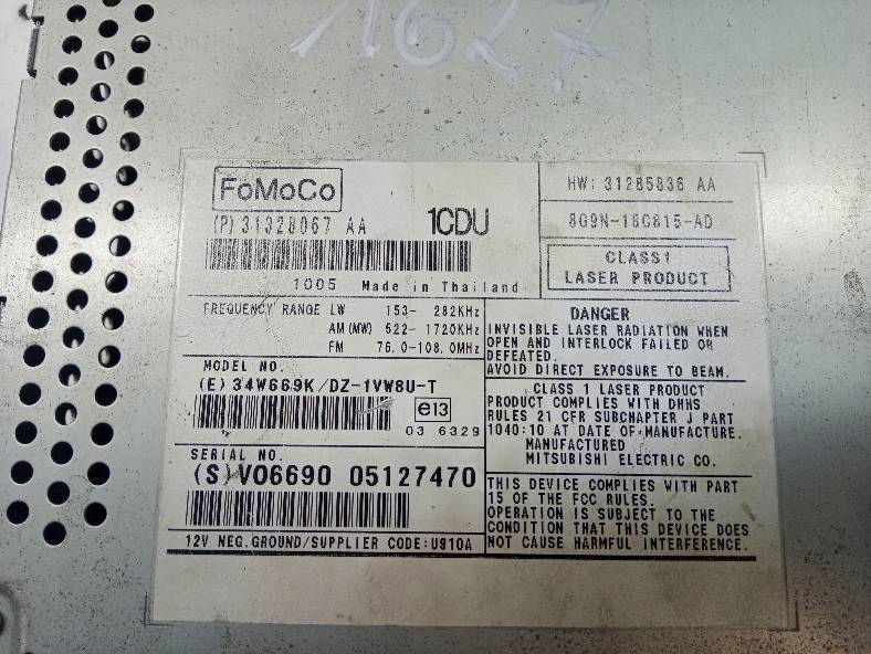 RADIO 31328067AA Volvo XC 60 I (2008- ) Product image