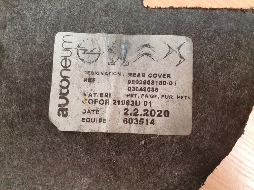 ZONAREA SUNETĂ A MOTORULUI BULKWALL OPEL GRANDLAND X SET Product image