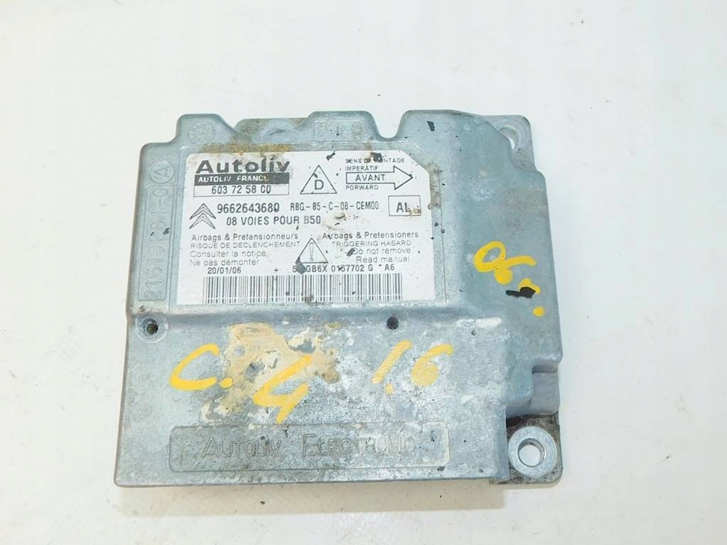 CITROEN C4 I 1.6 2006 AIR BAG SENSOR 9662643680 Product image
