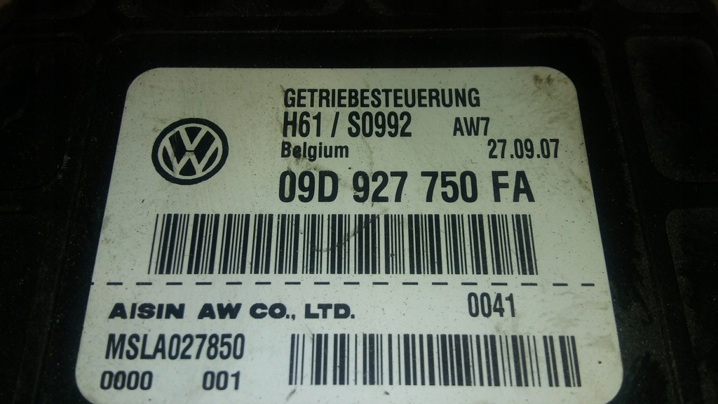 CONTROLLER AUTOMAT CUTIE VW 3.0 TDI 09D927750FA Product image