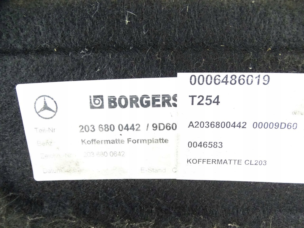 CĂPĂȘITURĂ PORTOG Mercedes Clasa C W203 COUPE A2036800442 Product image