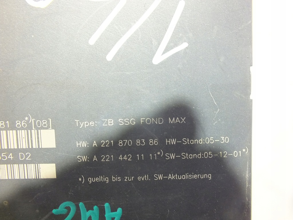 MERCEDES W221 MODUL DE CONTROL SCAUN SPATE LUNG Product image