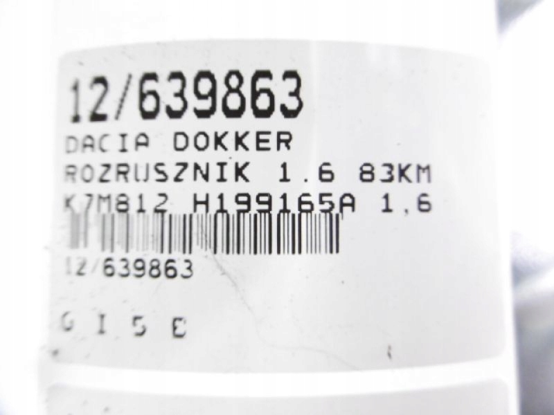 DOKKER STARTER H199165A 1.6 16V 438163 Product image