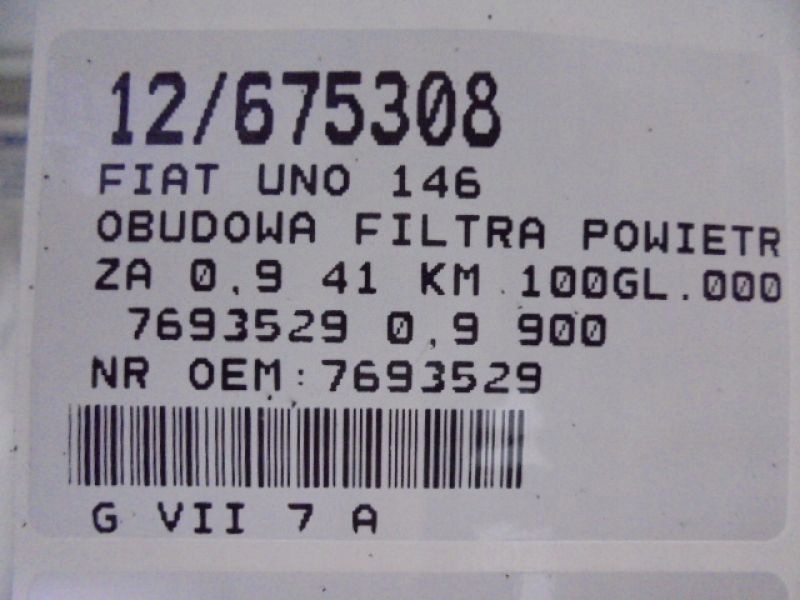 CARCASA FILTRUL DE AER UNO 7693529 0,9 900 Product image