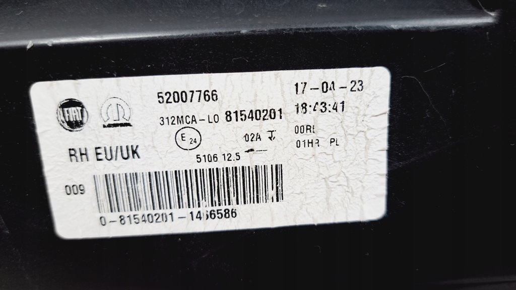 FIAT 500 Abarth LIFT 16-20 Halogen Dreapta Regular cu LED 52007766 Product image