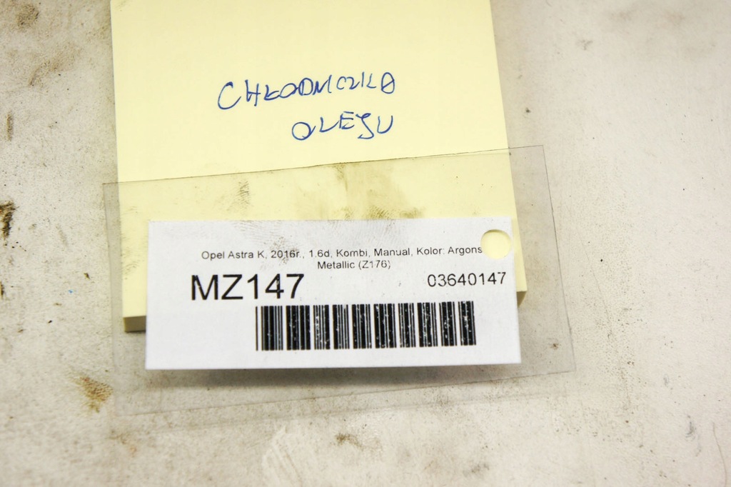 MZ147 Opel Astra K V 1.6d Răcitor de ulei 55499631 Product image