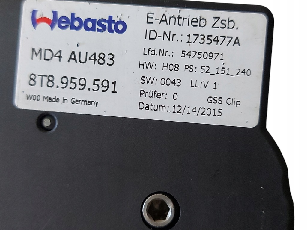 Trapă Audi A5 Sportback Audi OE 8T8877041E 2015 Product image