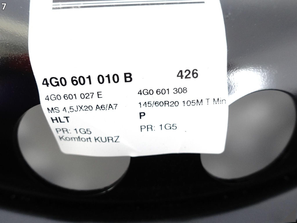 AUDI A6 S6 4G0 A7 S7 4G8 10-18 LIFT ROATA DE rezerve T145/60R20 105M PIRELLI Product image