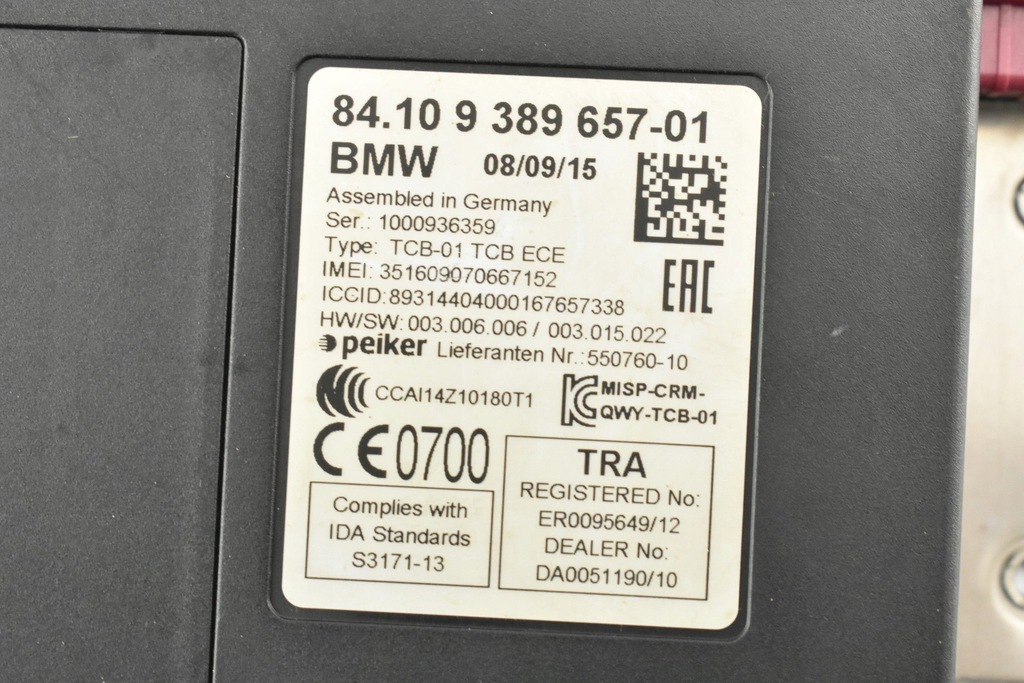 Modul Telematik 9297787 Seria BMW 3 F30 F20 F48 Product image