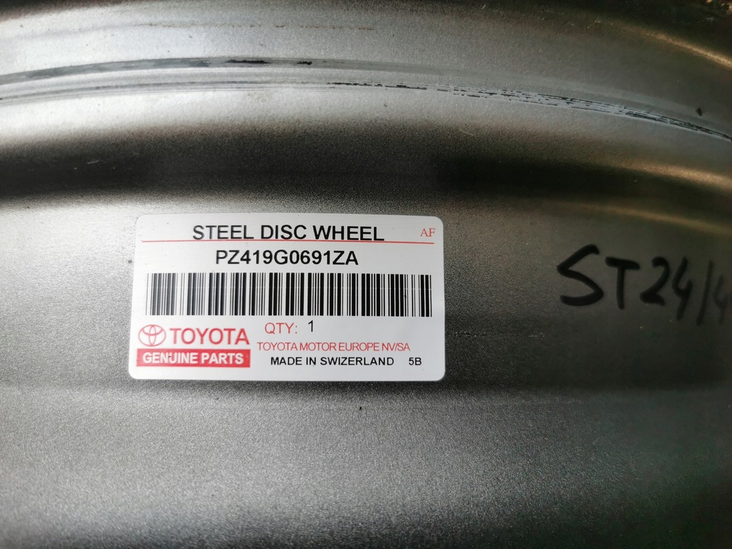 TOYOTA PRIUS AVENSIS T25 5x100 16" 6J ET 45 ORIGINAL! OE! PZ419G0691 ZA Product image