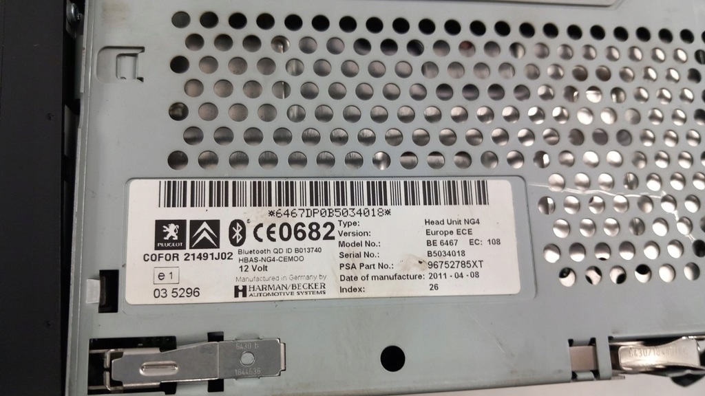 PEUGEOT 308 5008 3008 RADIO NAWIGACJA DVD NAVI 96752785XT Product image