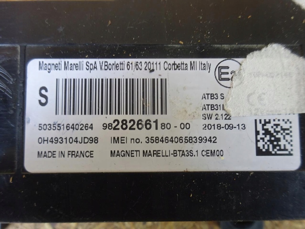 PEUGEOT CITROEN MODUL CONTROLLER TELEFON 9828266180 Product image