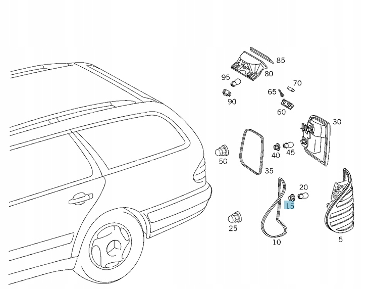 SUPORT BEC STOP SPATE MERCEDES W210 W220 C215 Product image