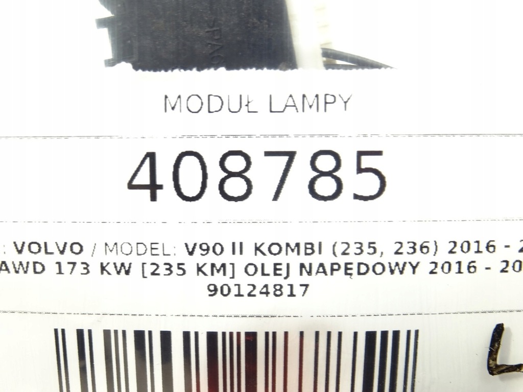 VOLVO V90 II MODUL 90124817 CONTROLLER Product image