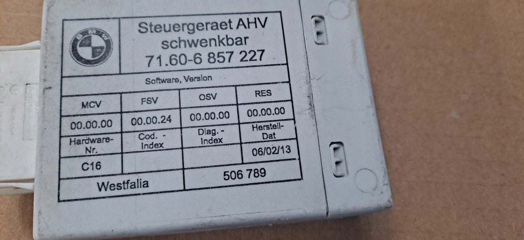 BMW E90 E91 E92 E93 MODUL CONTROLLER CÂRLIG 71606857227 Product image