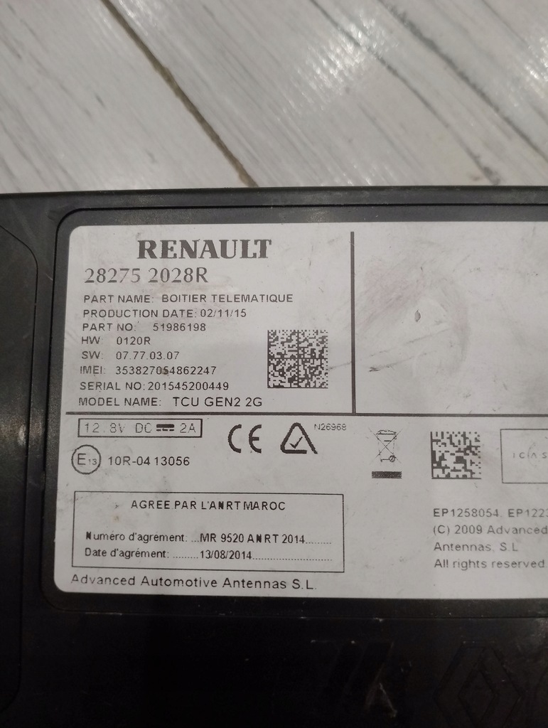 MODUL CONTROLLER TCU 282752028R RENAULT Product image