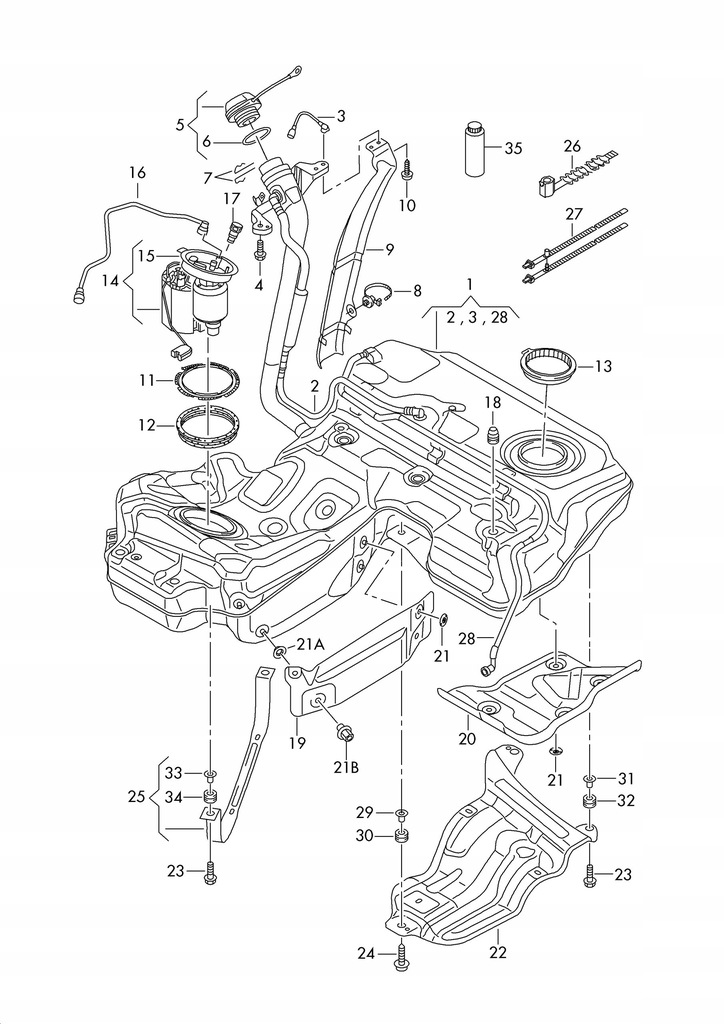 GARNITURA REZERVOR COMBUSTIBIL AUDI A6 C7 1K0919133D Product image