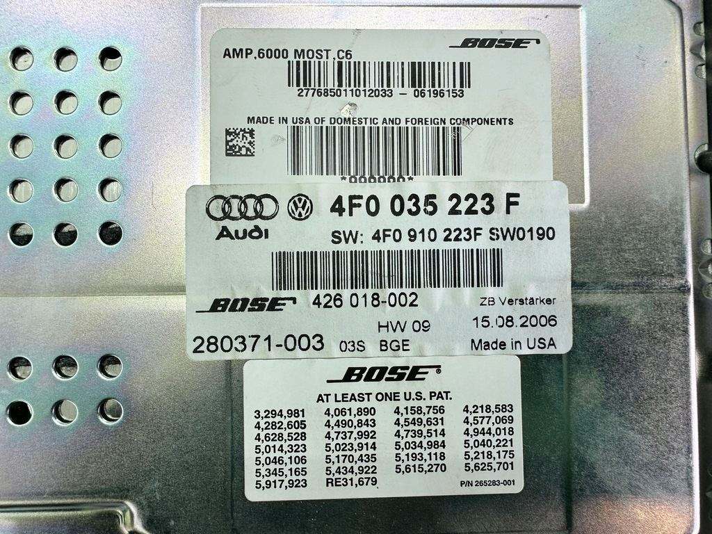 Amplificator audio Bose 4F0035223F Audi S6 C6 A6 04-11 Product image