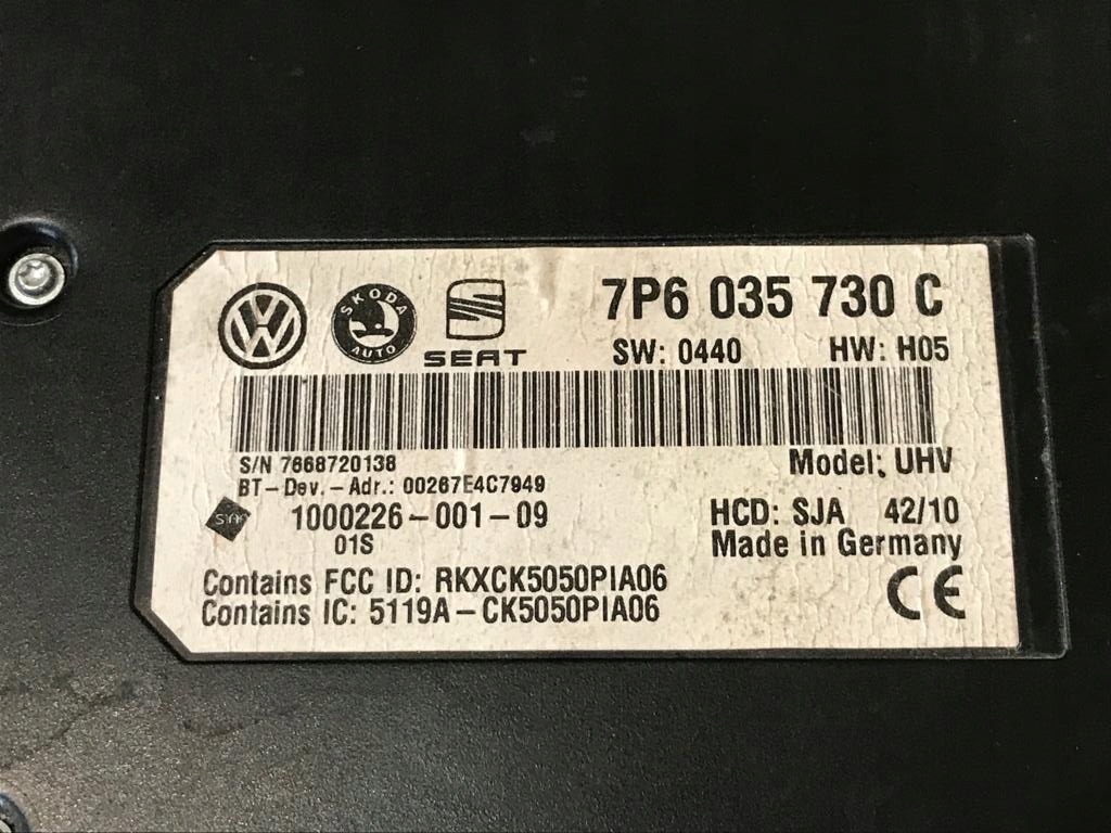 MODUL CONTROLLER BLUETOOTH SEAT IBIZA IV 7P6035730C Product image