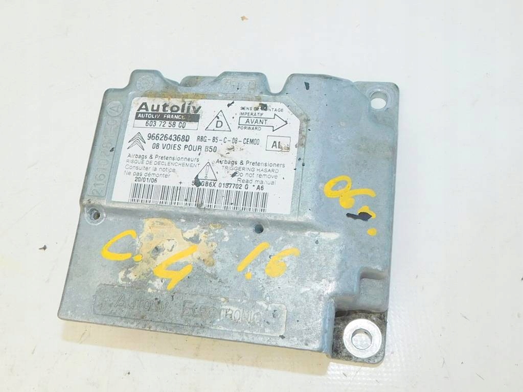 CITROEN C4 I 1.6 2006 AIR BAG SENSOR 9662643680 Product image