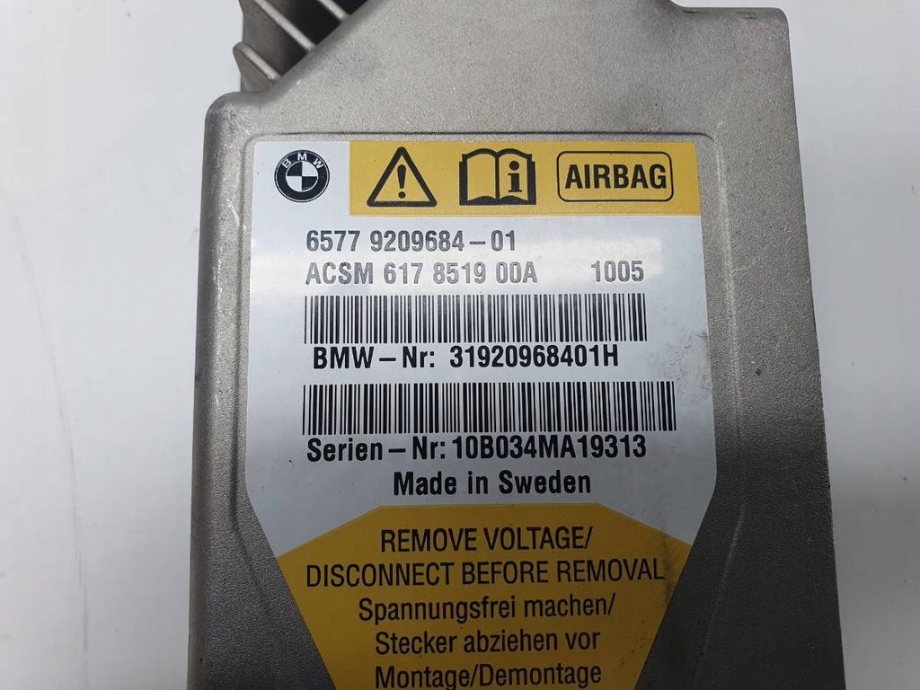 SENSOR AIRBAG MODUL 9209684 BMW 7 F01 2010 EUROPA Product image