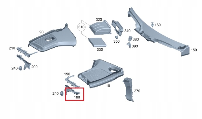 MERCEDES E W213 CAPAC MONTARE MÂNER CULISĂ STÂNGA A2138310300 Product image