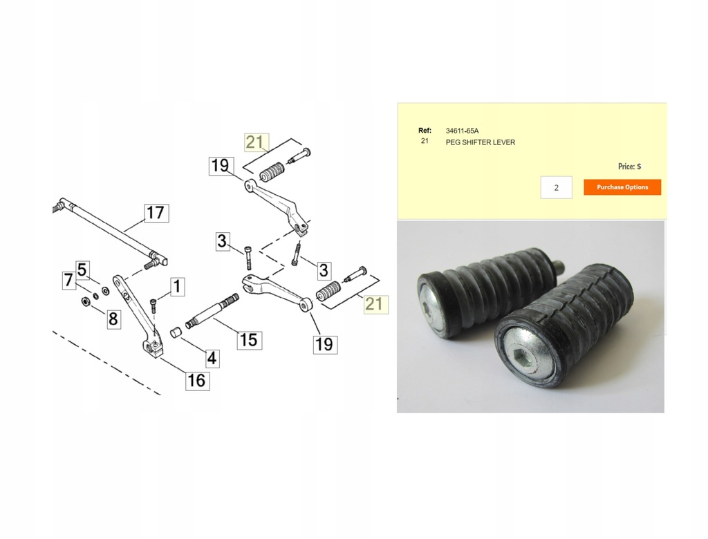 Suport pentru picior de schimbare din cauciuc Sujete pentru picior OEM Harley Product image