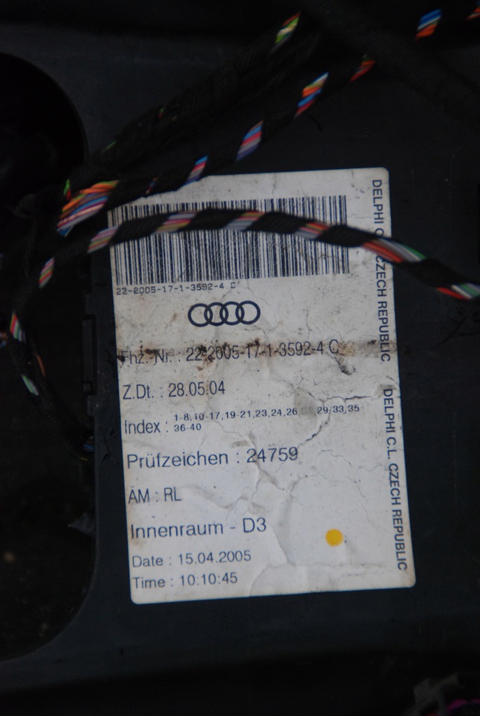 HAMARE, INSTALARE PRINCIPALA, CENTRU COMPARTIMENT MOTOR, AUDI A8 D3 6.0 W12 Product image