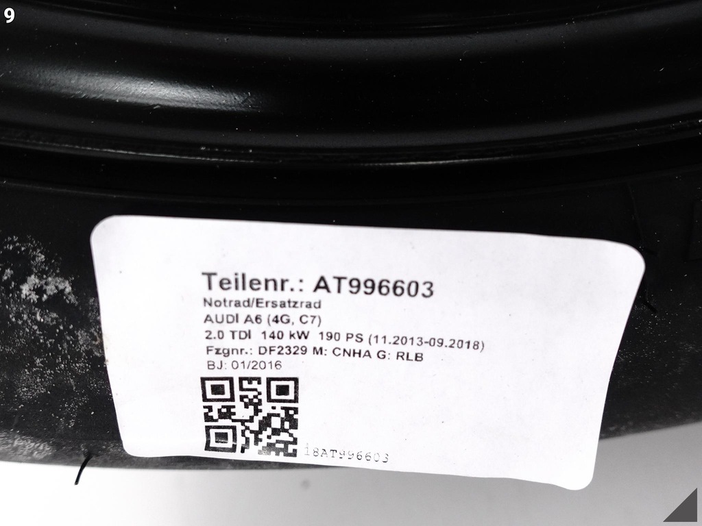 AUDI A6 4G0 A7 C7 4G8 10-18 LIFT ROATA DE rezerve T145/60R20 105M HANKOOK Product image