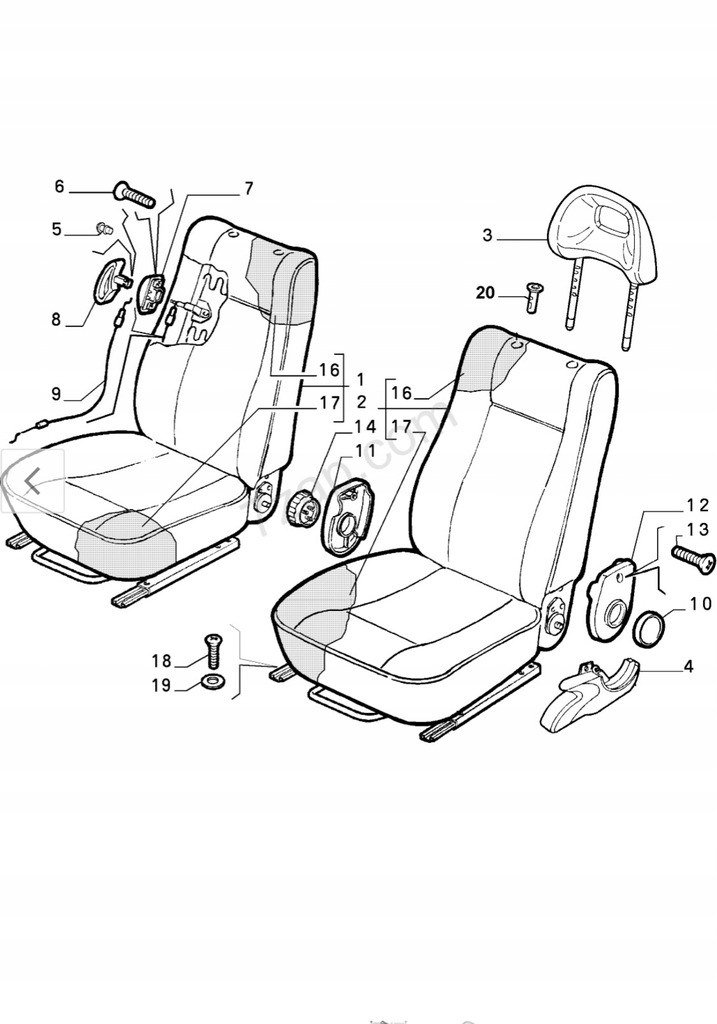 MANER DE RIDARE SCAUN CABLU SEICENTO 7676369 Product image