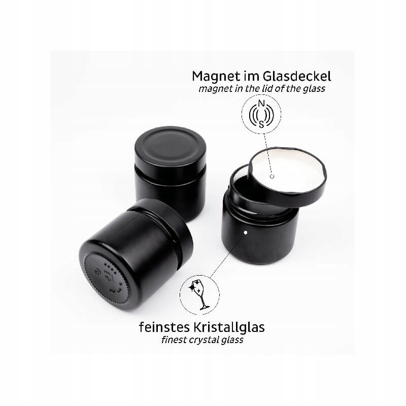 SET RECIPIENTE MAGNETICE DE CONDICENTE SILWY BLACK 125ML 2 BUC. Product image