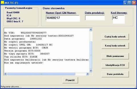 EROARE ȘI EROARE SCANNER OPEL T2+ Diagnosticare sistem OBD2 Service dealership '96-04 Product image