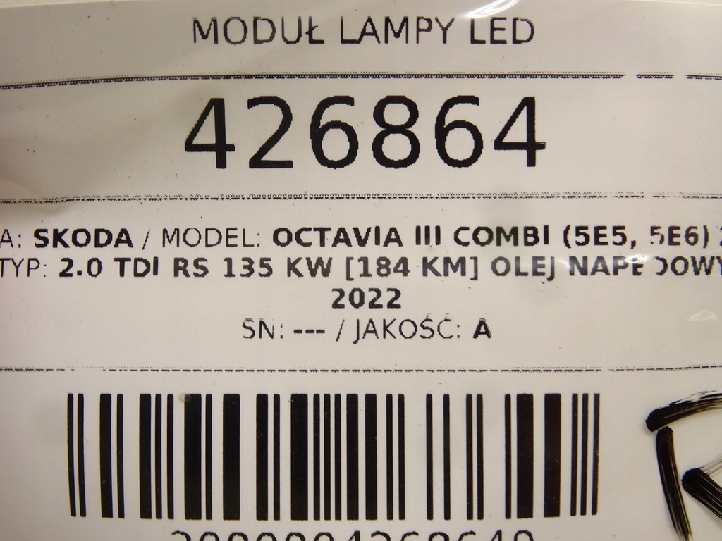 SKODA OCTAVIA III MODUL 1420000247 CONTROLLER Product image