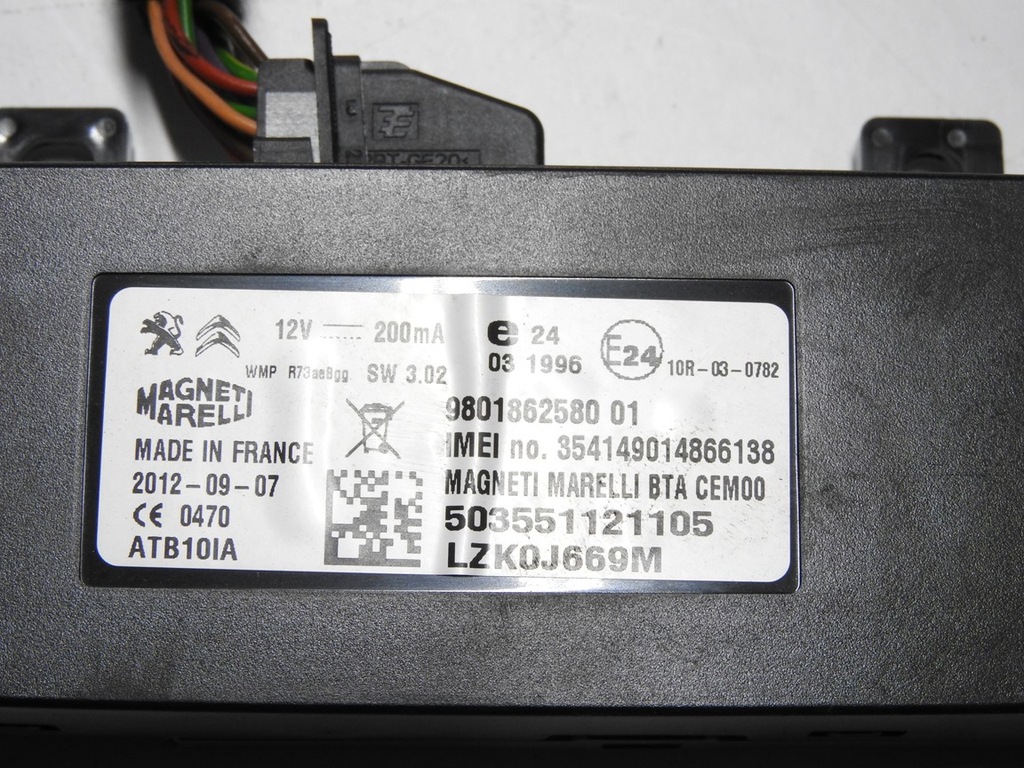 Citroen DS3 09-14 Modul controller 9801862580 Product image