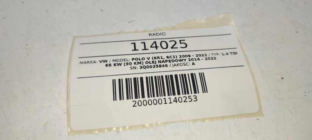 RADIO CITITOR CARD SD NAVIGATIE VW GOLF VII POLO 6R6C PASSAT 3Q0035846 Product image