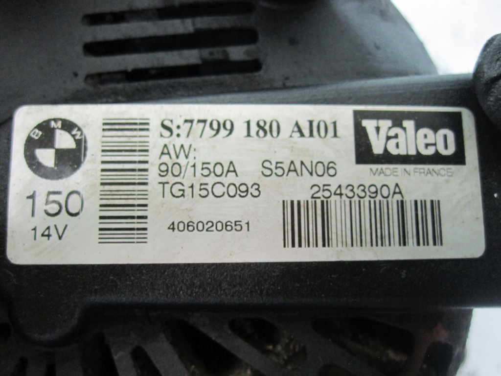 BMW E91 2.0D M47D20 163KM 06R Alternator TG15C093 2543390A Product image