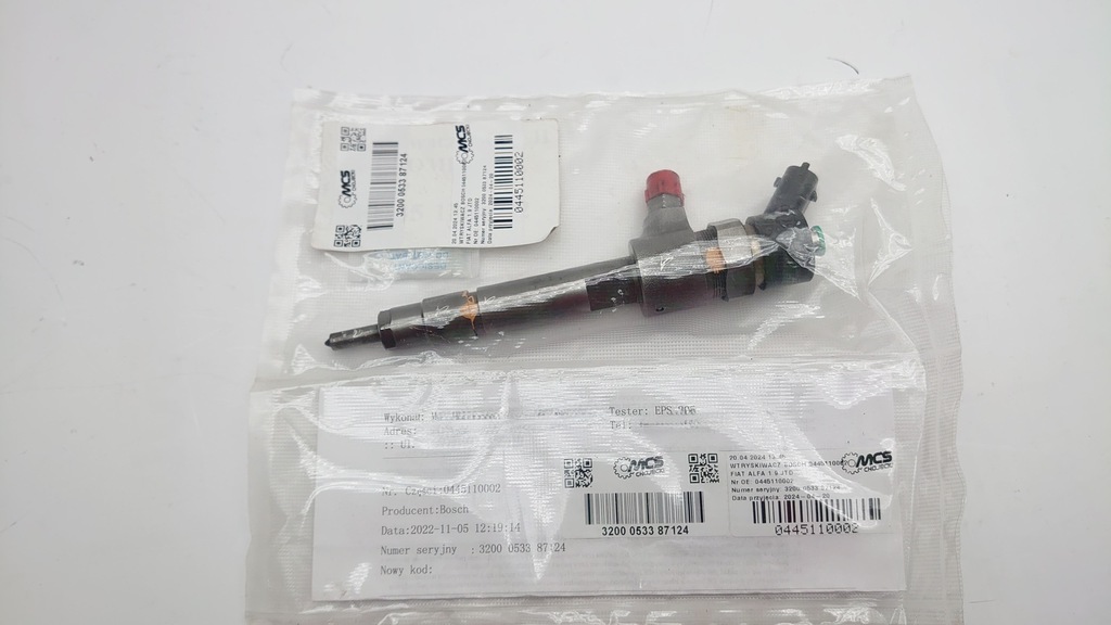 INJECTOR BOSCH 0445110002 FIAT ALFA 1.9 JTD VERIFICAT Product image
