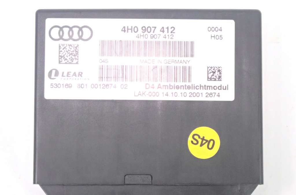 4H0907412 CONTROLLER MODUL CONFORT AUDI A8 D4 4H Product image