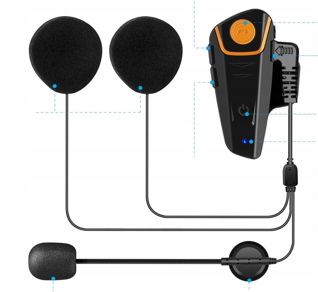 2x casti interfon motociclete BETOWEY BT-S2 Bluetooth 1000m Product image