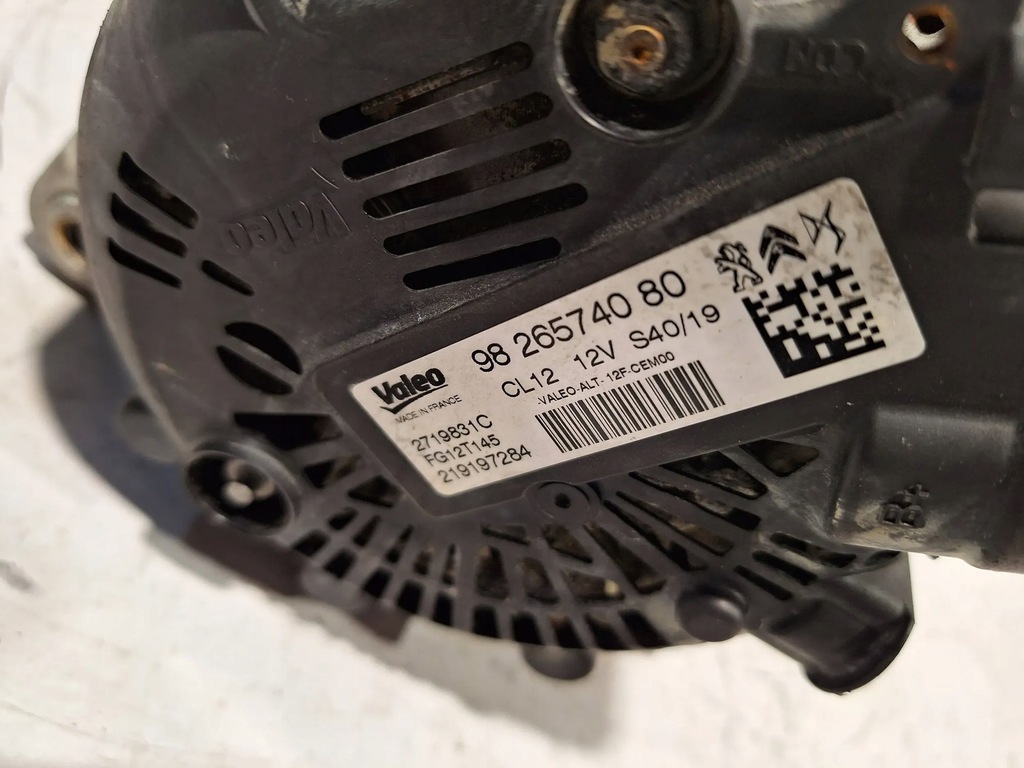 Alternator 9826574080 Peugeot 2008 1.2 PureTech Product image